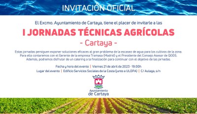 Invitación del Ayuntamiento de Cartaya a las I Jornadas Técnicas Agrícolas