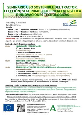 SEMINARIO, organizado por IFAPA, "USO SOSTENIBLE DEL TRACTOR"